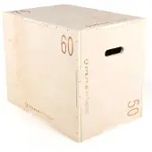 Olive Wood Adjustable Plyometric Box Argenté 60 x 50 x 75 cm