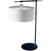 Elstead Lighting Lampe de table rétro Balance, blanc et argent, 1xE27x60W, abat-jour en tissu, dimensions : 65,6 x 33,5 x 46,9 cm, IP20, Elstead