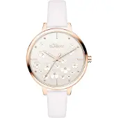 s.Oliver Montre à affichage analogique or / blanc