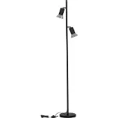 Lyora Lampadaire design Luvia noir avec bronze