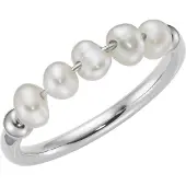 Smart Jewel Bague argent / blanc perle