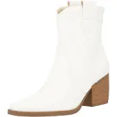 Salinyang Bottes de cowboy blanc