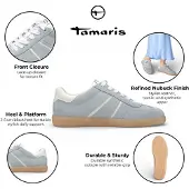 Tamaris Baskets basses bleu-gris / blanc