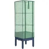 vidaXL Lit surélevé avec serre aspect rotin 40x40x140 cm