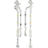 Pilgrim Boucles d'oreilles 'Reggie' jaune / argent / blanc perle
