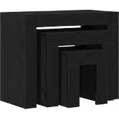 vidaXL : Ensemble de 3 tables, couleur noire, imitation chêne, dimensions 61 x 30 x 50 cm