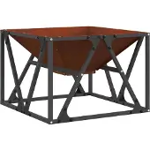 vidaXL Foyer extérieur marron 50 x 50 x 35 cm Acier résistant aux intempéries