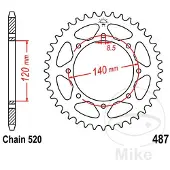 Jt Couronne moto JTR487,44