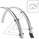 Wag Zeus 2 28´´ X 36 Mm Mudguard Set Argenté 28´´