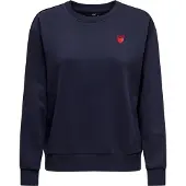 JDY Sweat-shirt 'JDYParis' bleu marine / rouge