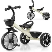 Milly Mally Tricycle avec cadre en acier robuste Bobby, + 2 ans, Beige,