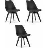 Leobert MARK chaise - noir / pieds noirs x 3