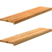 vidaXL Marches d'escalier 2 pcs marron clair 110x30x2 cm chêne massif