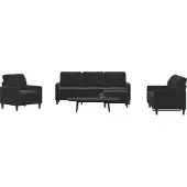 vidaXL Ensemble de canapés 4 pièces avec coussins Noir velours