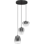 Nova Luce Suspension design Oblo Verre fumé à 3 lumières