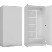 Top E Shop Penderie à deux portes 90 cm TAUNO – blanc