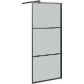 vidaXL Paroi de douche pour douche à l'italienne 80x195 cm verre ESG foncé noir