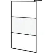 vidaXL Paroi de douche pour douche à l'italienne 115x195cm ESG Semi-mat Noir