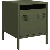 vidaXL Table de chevet vert olive 35x39x43,5 cm acier