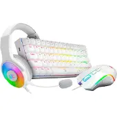 Redragon Combo K630rgbw+m607w+h350rgb-1-w Spanish Keyboard And Mouse Blanc