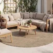 FRAAI Tapis d'extérieur rond - Malta Melange Naturel | Ø 100 cm | Rond |