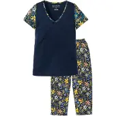 Bonprix Pyjama corsaire à manches courtes 100% coton