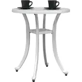 vidaXL Table de jardin blanche Ø48x53 cm Fonte d'aluminium
