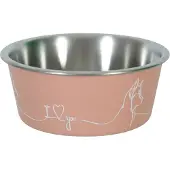 Zolux Gamelle en acier inoxydable LOVE DOG 1,7l rose