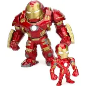 Jada Jadatoys 9333431314R00 - Figurines Marvel : Hulkbuster (16,5 cm) + Iron Man (6,3 cm) - Neuf