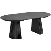 Ebuy24 Osaka table à manger incluant 2 rallonges, ø120x120-160-200cm noir.