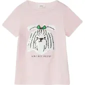 s.Oliver T-Shirt rose / noir / blanc