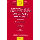 Lgdj L'harmonisation de la fiscalité de l'épargne
