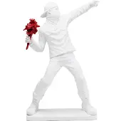 Kare design Figurine Déco Street Art Bouquet Blanc 67cm