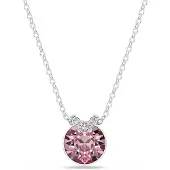 Swarovski Bella V pendant Round cut Pink Rhodium top coat, (Rhodié)