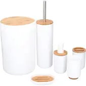 Alpina Set de bain et de toilette en bambou - 6 pièces