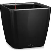 Lechuza Pot Quadro Premium Ls 21 - Kit Complet, Noir Brillant 21 Cm