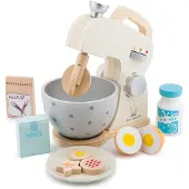 Woet Ensemble de mixeur en bois classique pour enfants, jeu de simulation de cuisine, jouets ducatifs et de perception des couleurs pour tout-petits
