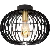 Lucide YANN - Plafonnière - Ø 32 cm - 1xE27 - Zwart (E27)