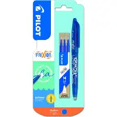 Pilot Ball stylo Frixion bleu + 3 recharges