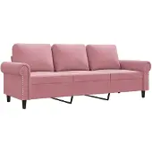 vidaXL Canapé 3 places rose 180 cm velours