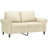 vidaXL Canapé 2 places crème 120 cm similicuir
