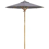 vidaXL Parasol de jardin, diamètre 180 cm, hauteur 230 cm, en bambou, forme ronde, gris foncé