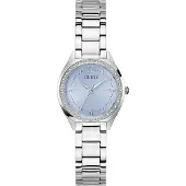 GUESS Montre à affichage analogique 'Charlotte' bleu clair / argent