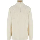 Urban Classics Rib Basic Half Zip Sweater Beige M Homme