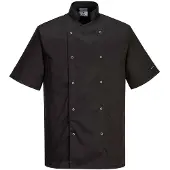 Portwest Veste de cuisine Cumbria manches courtes Noir XS