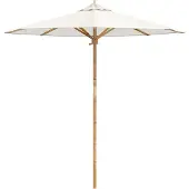 vidaXL Parasol de jardin , blanc crème, Ø 217 x 230 cm, en bambou