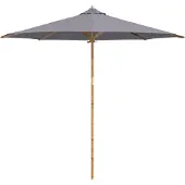 vidaXL Parasol de jardin, diamètre 270 x 260 cm, en bambou, forme ronde, gris foncé