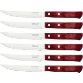 Tramontina Ensemble de couteaux à steak pour pizza, Couverts, Rouge, Argent
