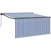 vidaXL , store enroulable, bleu et blanc, 350 x 250 cm