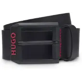 HUGO Ceinture en cuir italien avec boucle logo angulaire